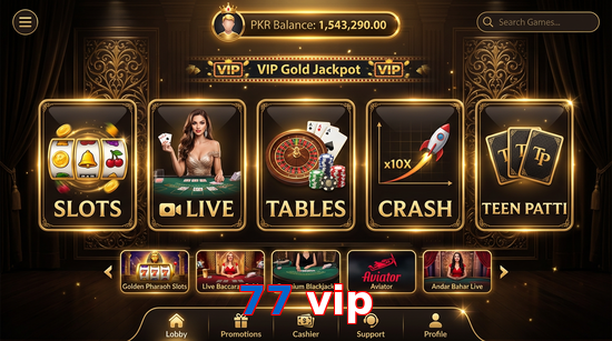 Main screen of 77 Vip casino page for PK players