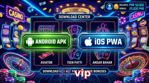 Main screen of 77 Vip download page for PK players