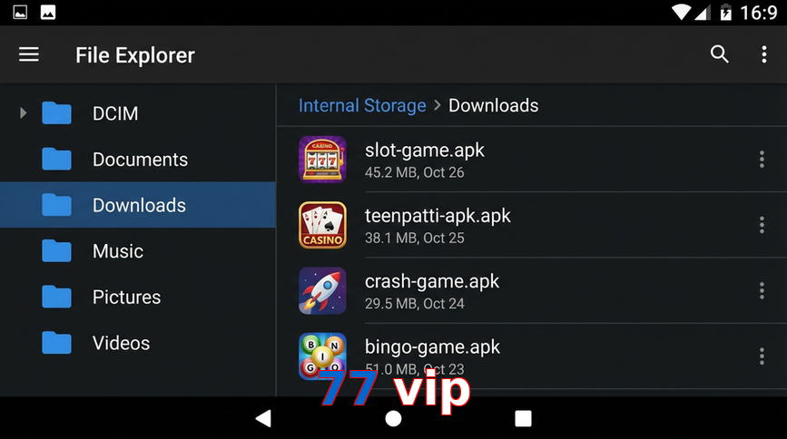 Main screen of 77 Vip gameapk page for PK players